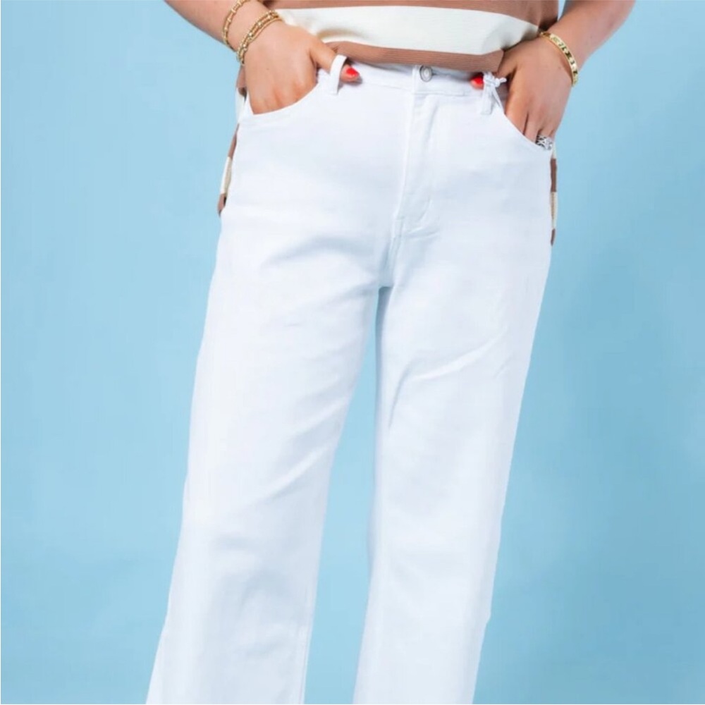 NWT Vervet | Olivia High Rise Crop Wide Leg Jeans White 32